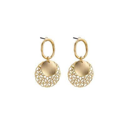 Gold Filigree & Disc Earrings-Tiger Tree-Shop At The Hive Ashburton-Lifestyle Store & Online Gifts