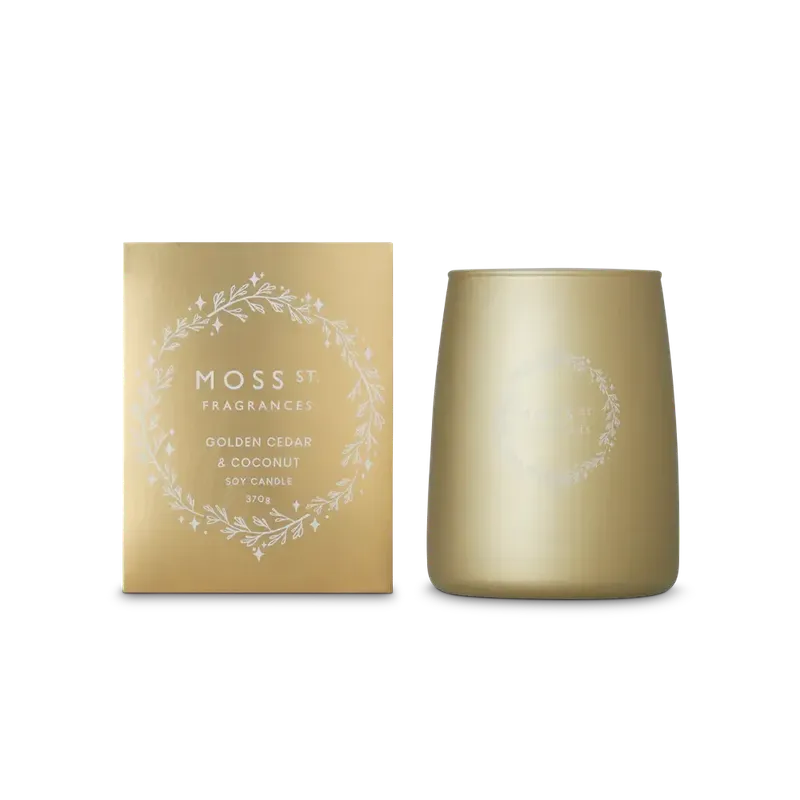 Golden Cedar & Coconut Soy Candle 370g-Moss St. Fragrances-Shop At The Hive Ashburton-Lifestyle Store & Online Gifts