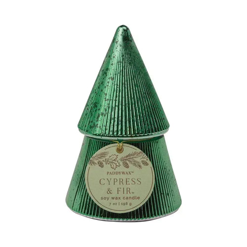 Green Stacked Tree Candle / Cypress & Fir-Paddy Wax-Shop At The Hive Ashburton-Lifestyle Store & Online Gifts