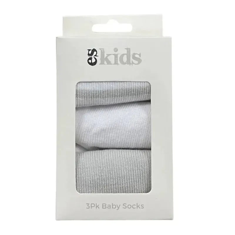 Grey Stripe Baby Socks / 3 Pack-ES Kids-Shop At The Hive Ashburton-Lifestyle Store & Online Gifts