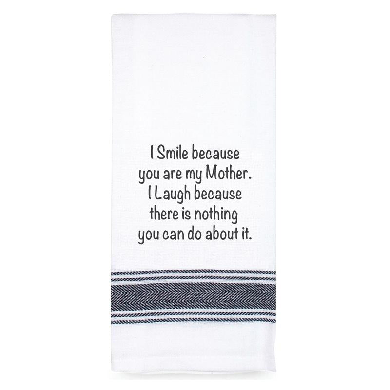 “I Smile Because You Are My Mother” Tea Towel-Tamboril-Shop At The Hive Ashburton-Lifestyle Store & Online Gifts