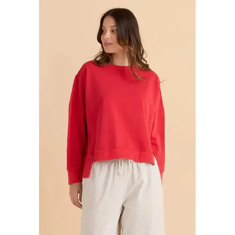 Iris Sweatshirt / Red-Betty Basics-Shop At The Hive Ashburton-Lifestyle Store & Online Gifts