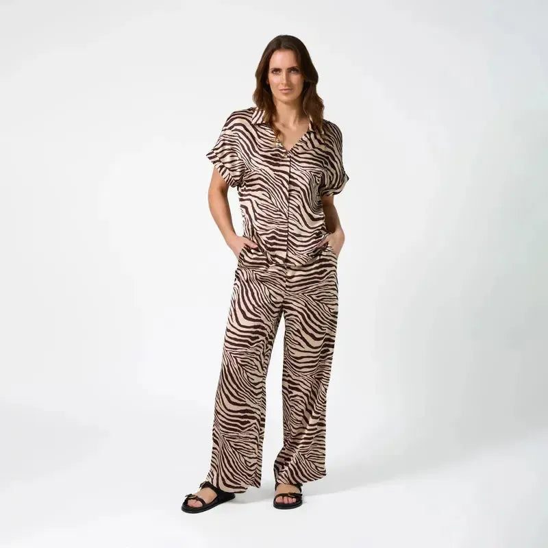 Jenna Pant / Merlot Zebra-Stella + Gemma-Shop At The Hive Ashburton-Lifestyle Store & Online Gifts