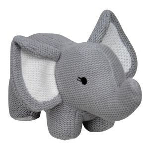 Knitted Elephant Rattle / Grey 22cm-ES Kids-Shop At The Hive Ashburton-Lifestyle Store & Online Gifts