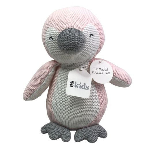 Knitted Musical Penguin / Pink 22cm-ES Kids-Shop At The Hive Ashburton-Lifestyle Store & Online Gifts