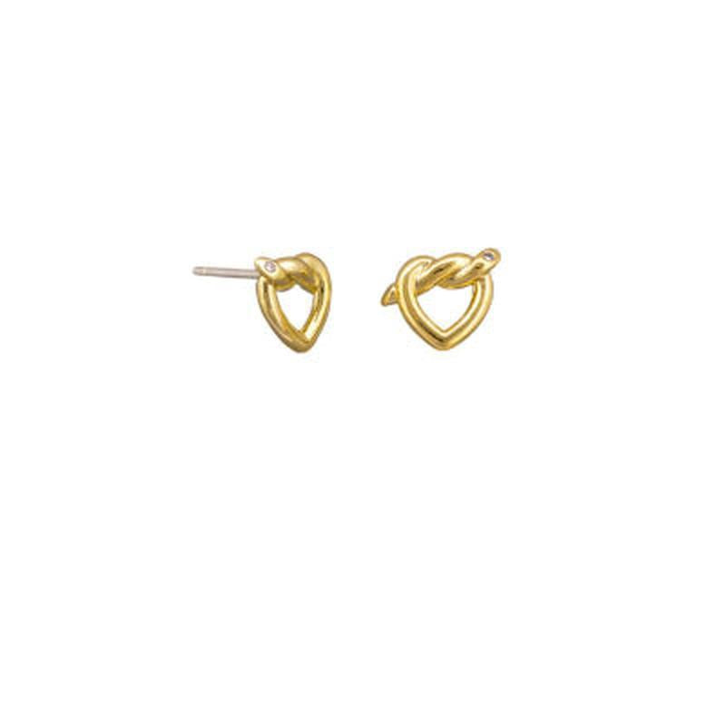 Gold Knotted Heart Studs-Tiger Tree-Shop At The Hive Ashburton-Lifestyle Store & Online Gifts
