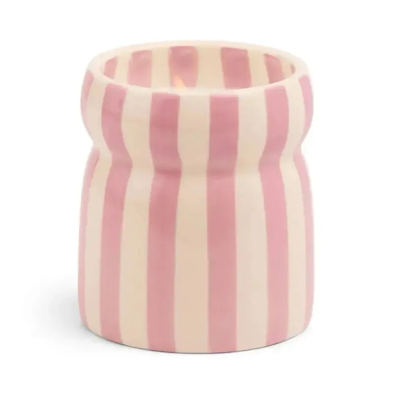 Lavender Striped Ceramic Candle / Grecian Sand-Paddy Wax-Shop At The Hive Ashburton-Lifestyle Store & Online Gifts