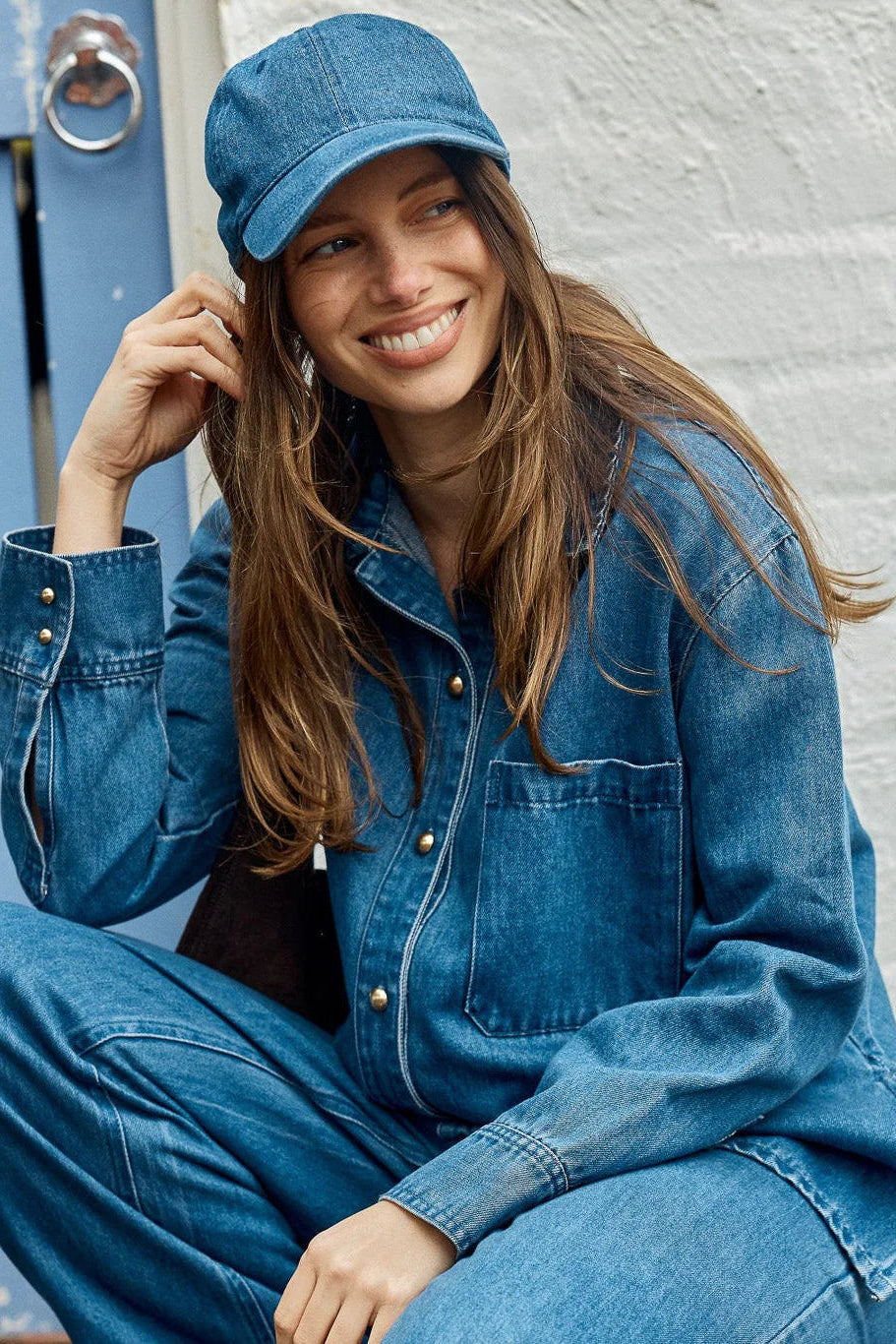 Vespa Denim Shirt / Mid Blue Blue Denim-Betty Basics-Shop At The Hive Ashburton-Lifestyle Store & Online Gifts