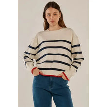Leonie Knit Sweater / Navy+Off-White-Betty Basics-Shop At The Hive Ashburton-Lifestyle Store & Online Gifts