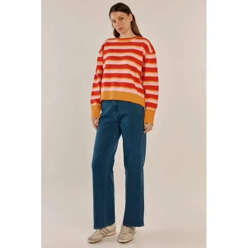 Leonie Knit Sweater / Red+Pink Stripe – The Hive Ashburton