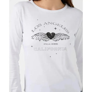 Long Sleeve Tee / White Grunge Heart-Stella + Gemma-Shop At The Hive Ashburton-Lifestyle Store & Online Gifts