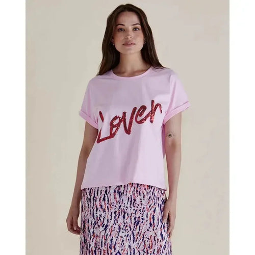 Lover Tee / Pink-Betty Basics-Shop At The Hive Ashburton-Lifestyle Store & Online Gifts