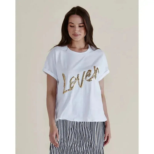 Lover Tee / White-Betty Basics-Shop At The Hive Ashburton-Lifestyle Store & Online Gifts
