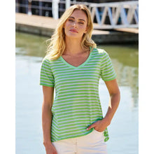 Luella Tee / Green Tea+Cornflower Stripe-Betty Basics-Shop At The Hive Ashburton-Lifestyle Store & Online Gifts