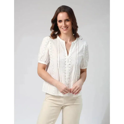 Maddie Blouse / White-Stella + Gemma-Shop At The Hive Ashburton-Lifestyle Store & Online Gifts