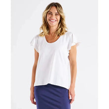 Magnolia Frill Sleeve Top / White-Betty Basics-Shop At The Hive Ashburton-Lifestyle Store & Online Gifts