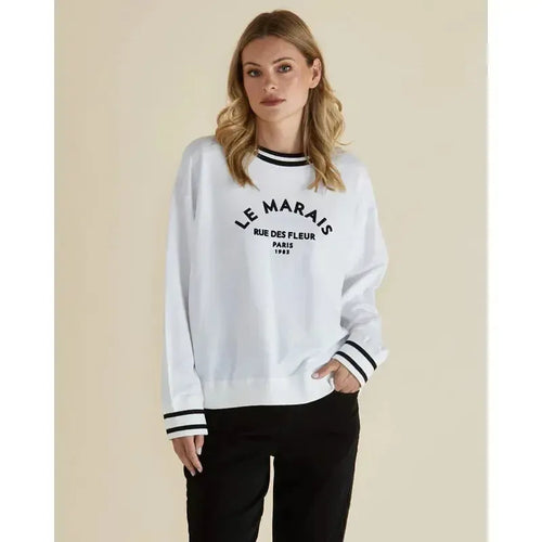 Marais Sweat / White-Betty Basics-Shop At The Hive Ashburton-Lifestyle Store & Online Gifts