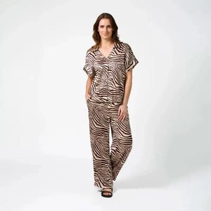 Melanie Blouse / Merlot Zebra-Stella + Gemma-Shop At The Hive Ashburton-Lifestyle Store & Online Gifts