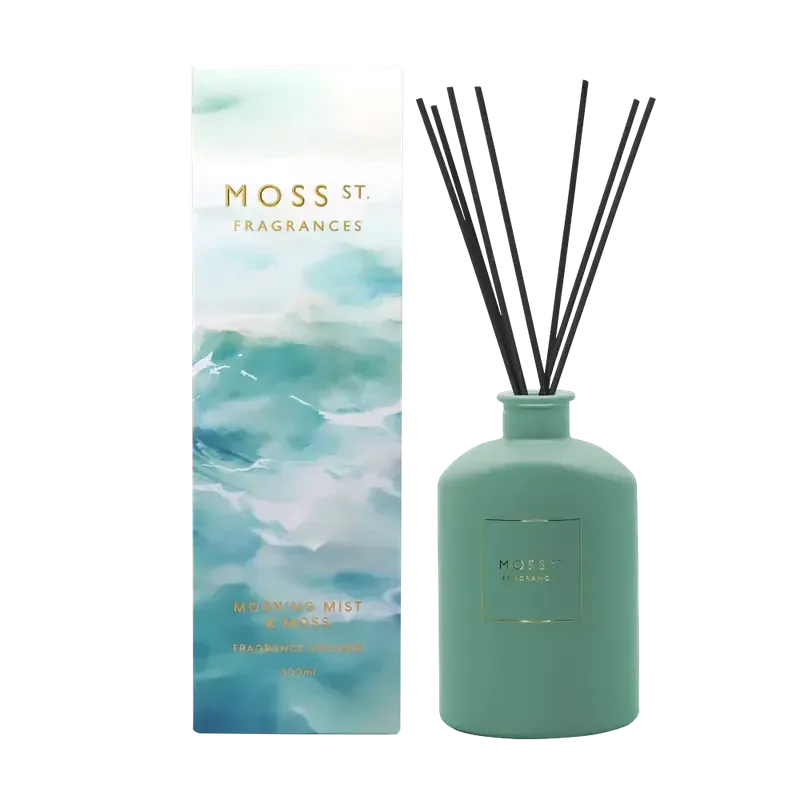 Morning Mist & Moss Fragrance Diffuser 300ml-Moss St. Fragrances-Shop At The Hive Ashburton-Lifestyle Store & Online Gifts