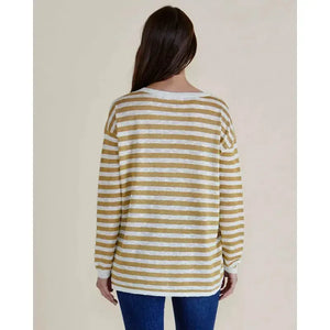 Natasha Knit Top / Gold Lurex Stripe-Betty Basics-Shop At The Hive Ashburton-Lifestyle Store & Online Gifts