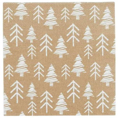 Xmas Tree Napkins / Natural+White / 20 Pack-Coast to Coast-Shop At The Hive Ashburton-Lifestyle Store & Online Gifts