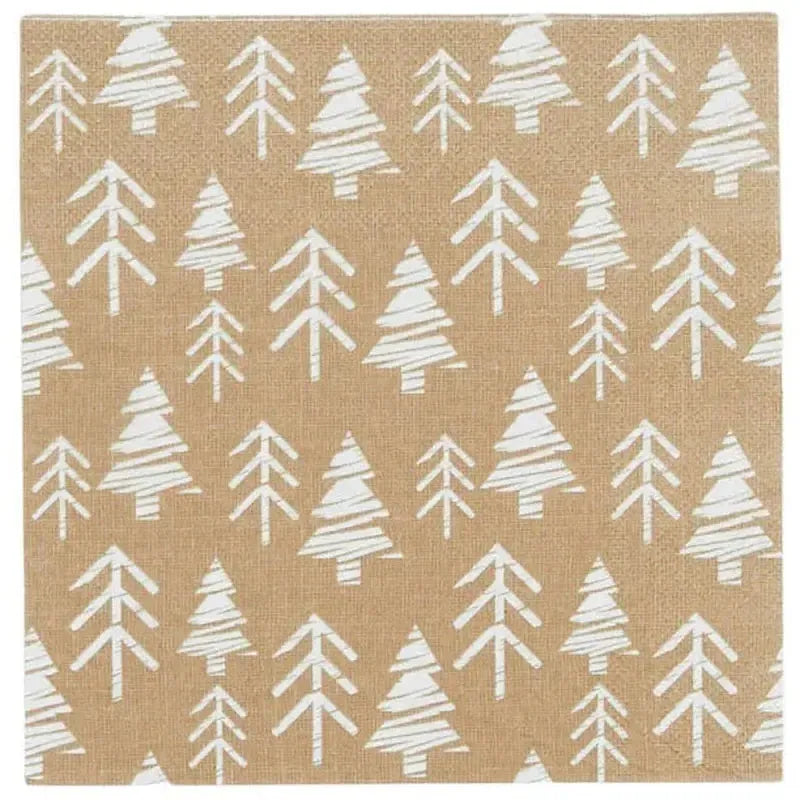 Xmas Tree Napkins / Natural+White / 20 Pack-Coast to Coast-Shop At The Hive Ashburton-Lifestyle Store & Online Gifts