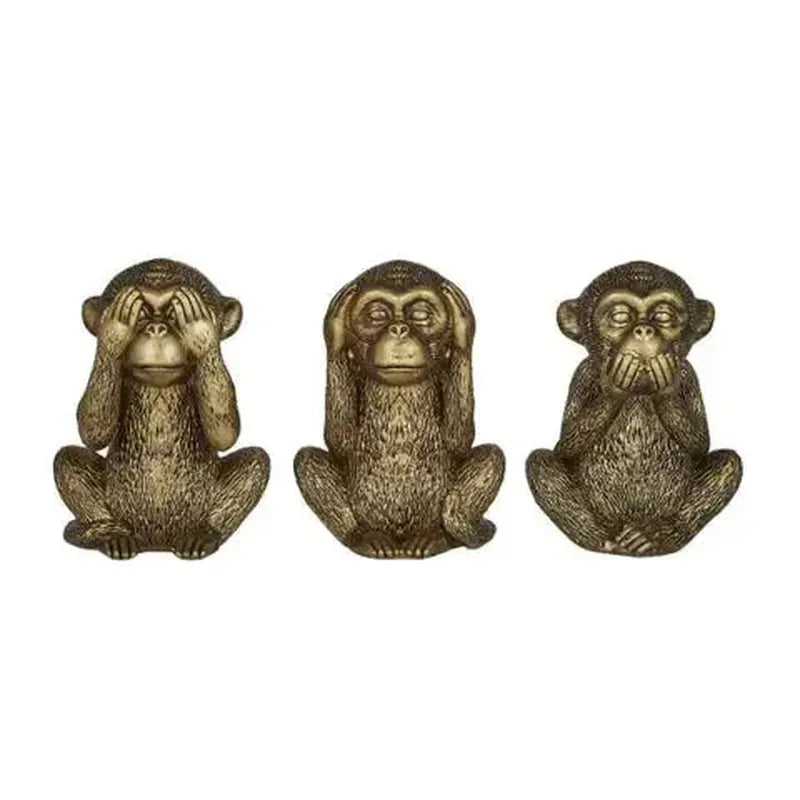 No Evil Resin Sculpture Set / Gold-Coast to Coast-Shop At The Hive Ashburton-Lifestyle Store & Online Gifts