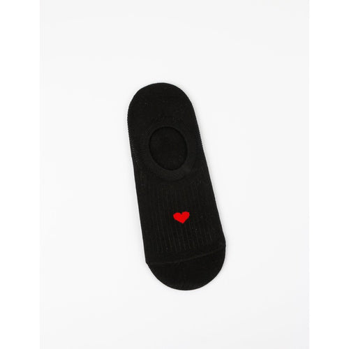 No Show Socks / Black With Red Heart-Stella + Gemma-Shop At The Hive Ashburton-Lifestyle Store & Online Gifts