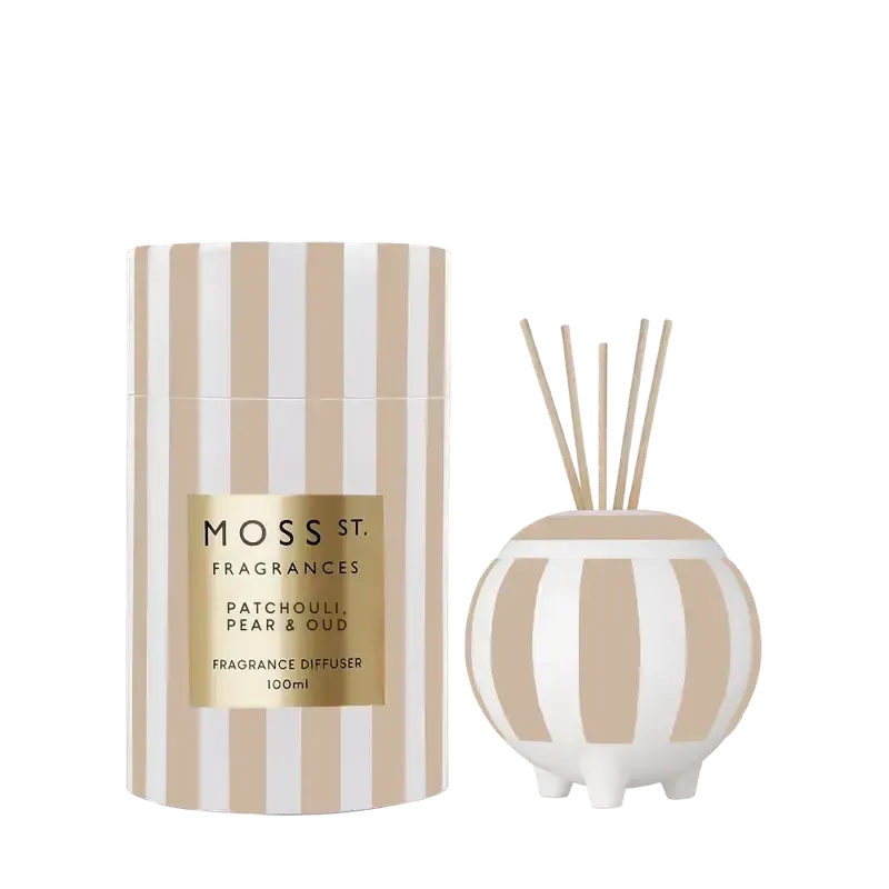 Patchouli Pear & Oud Ceramic Diffuser 100ml-Moss St. Fragrances-Shop At The Hive Ashburton-Lifestyle Store & Online Gifts