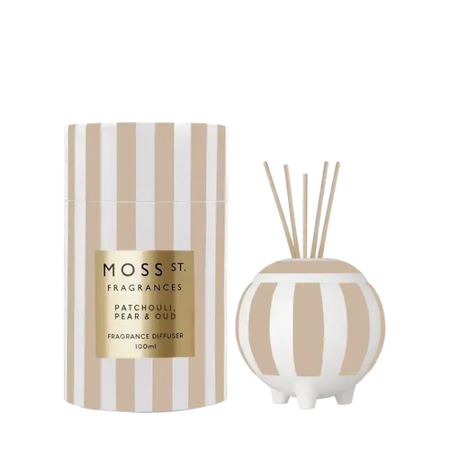 Patchouli Pear & Oud Ceramic Diffuser 100ml-Moss St. Fragrances-Shop At The Hive Ashburton-Lifestyle Store & Online Gifts