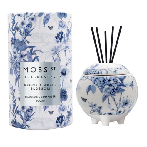 Peony & Apple Blossom Diffuser 100ml-Moss St. Fragrances-Shop At The Hive Ashburton-Lifestyle Store & Online Gifts