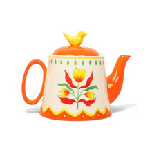 Retro Folk Stoneware Tea Pot-La La Land-Shop At The Hive Ashburton-Lifestyle Store & Online Gifts