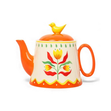 Retro Folk Stoneware Tea Pot-La La Land-Shop At The Hive Ashburton-Lifestyle Store & Online Gifts
