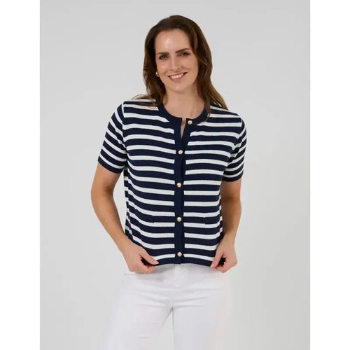 Rue Cardi / Navy+White Stripe-Stella + Gemma-Shop At The Hive Ashburton-Lifestyle Store & Online Gifts