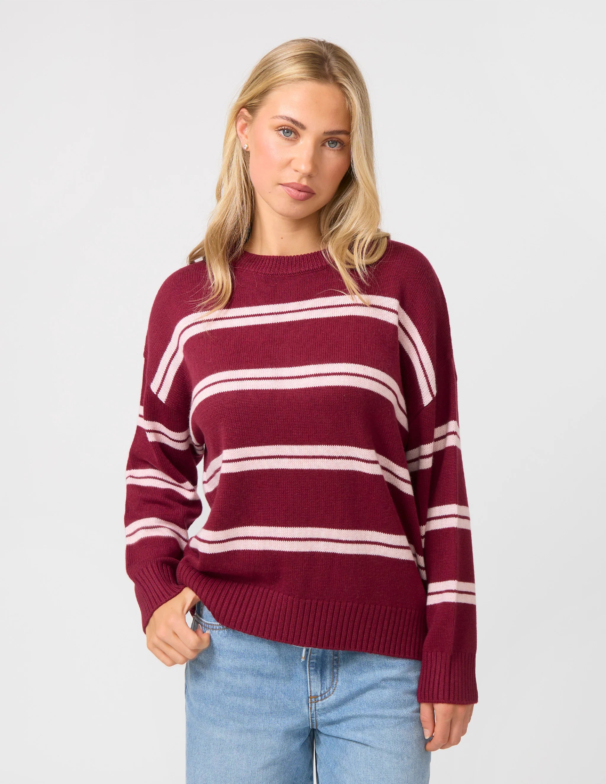 Bianca Jumper / Maroon+Baby Pink