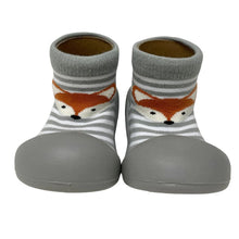 Rubber Soled Socks / Grey Stripe Fox-ES Kids-Shop At The Hive Ashburton-Lifestyle Store & Online Gifts