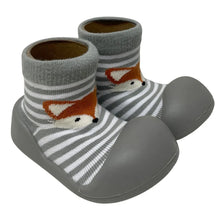 Rubber Soled Socks / Grey Stripe Fox-ES Kids-Shop At The Hive Ashburton-Lifestyle Store & Online Gifts