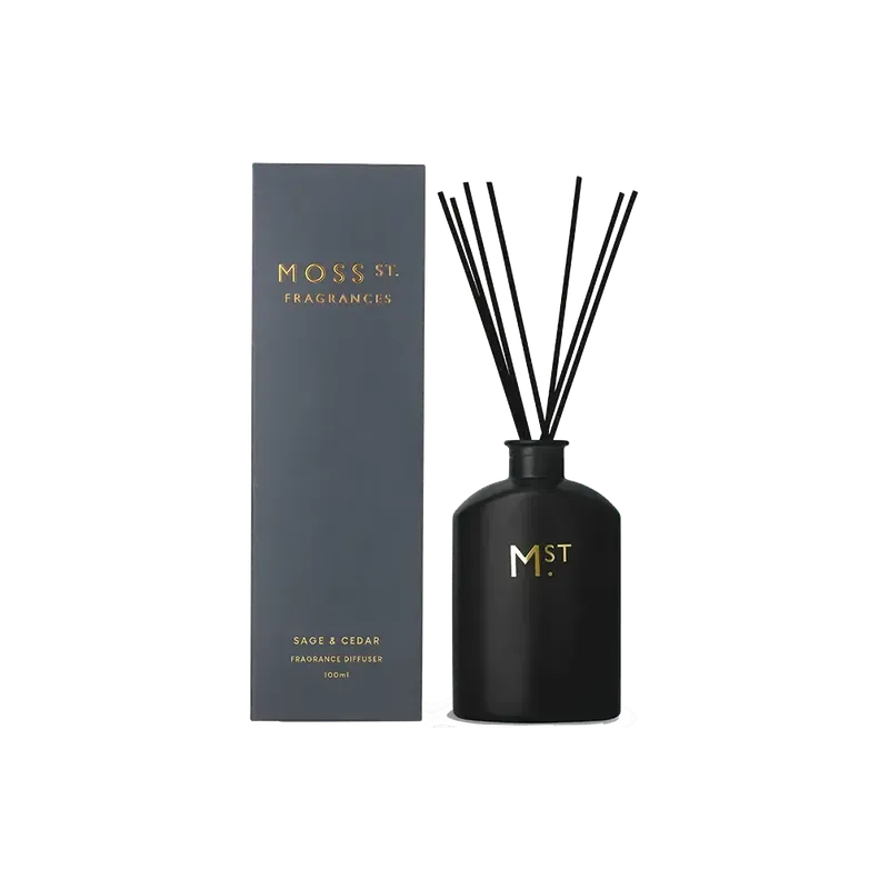 Sage & Cedar Diffuser 100ml-Moss St. Fragrances-Shop At The Hive Ashburton-Lifestyle Store & Online Gifts