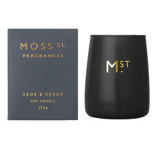 Sage & Cedar Soy Candle 320g-Moss St. Fragrances-Shop At The Hive Ashburton-Lifestyle Store & Online Gifts