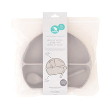 Silicone Plate with Straw & Spoon / Stone-All4Ella-Shop At The Hive Ashburton-Lifestyle Store & Online Gifts