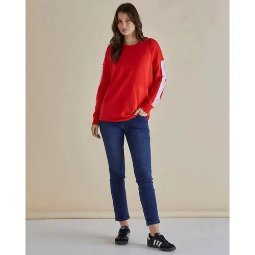 Sophie Knit Jumper / Red-Betty Basics-Shop At The Hive Ashburton-Lifestyle Store & Online Gifts