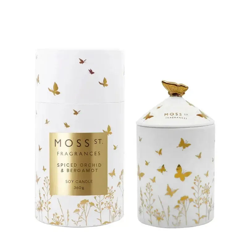 Spiced Orchid & Bergamot Ceramic Soy Candle 360g-Moss St. Fragrances-Shop At The Hive Ashburton-Lifestyle Store & Online Gifts