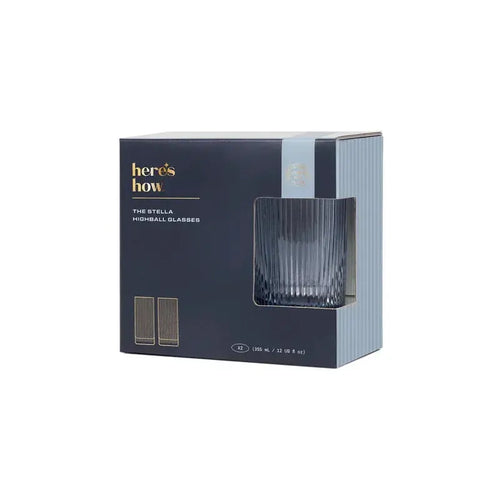 Stella Highball Glasses / Blue / Set of 2-Gentlemen's Hardware-Shop At The Hive Ashburton-Lifestyle Store & Online Gifts