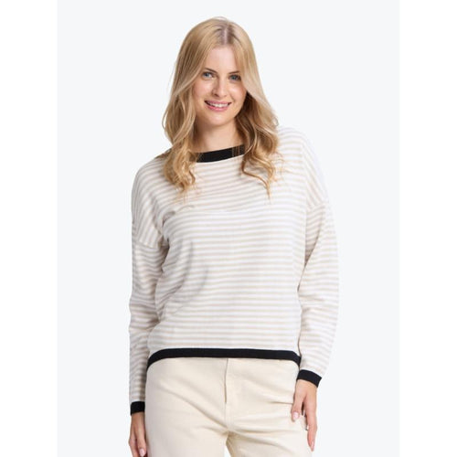 Street Jumper / Beige Stripe-Stella + Gemma-Shop At The Hive Ashburton-Lifestyle Store & Online Gifts