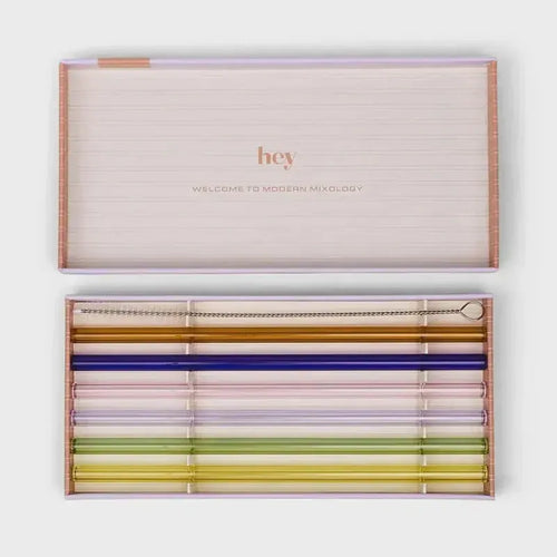 The Danny Mixed Colour Glass Highball Straws-Gentlemen's Hardware-Shop At The Hive Ashburton-Lifestyle Store & Online Gifts