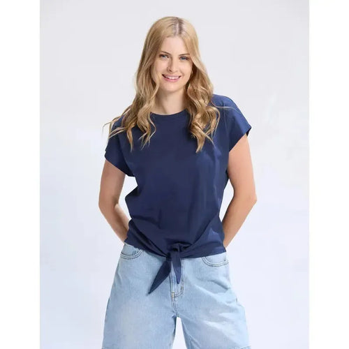Top Knot Top / Navy-Stella + Gemma-Shop At The Hive Ashburton-Lifestyle Store & Online Gifts