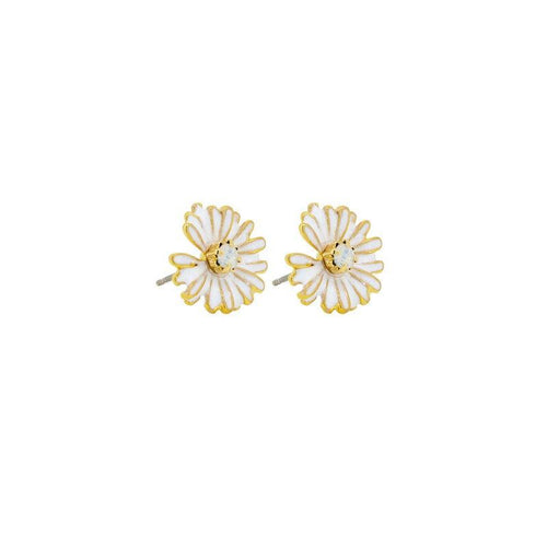 White Enamel Daisy and Crystal Earring-Tiger Tree-Shop At The Hive Ashburton-Lifestyle Store & Online Gifts