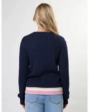 Cable Crew Knit / Navy-Stella + Gemma-Shop At The Hive Ashburton-Lifestyle Store & Online Gifts