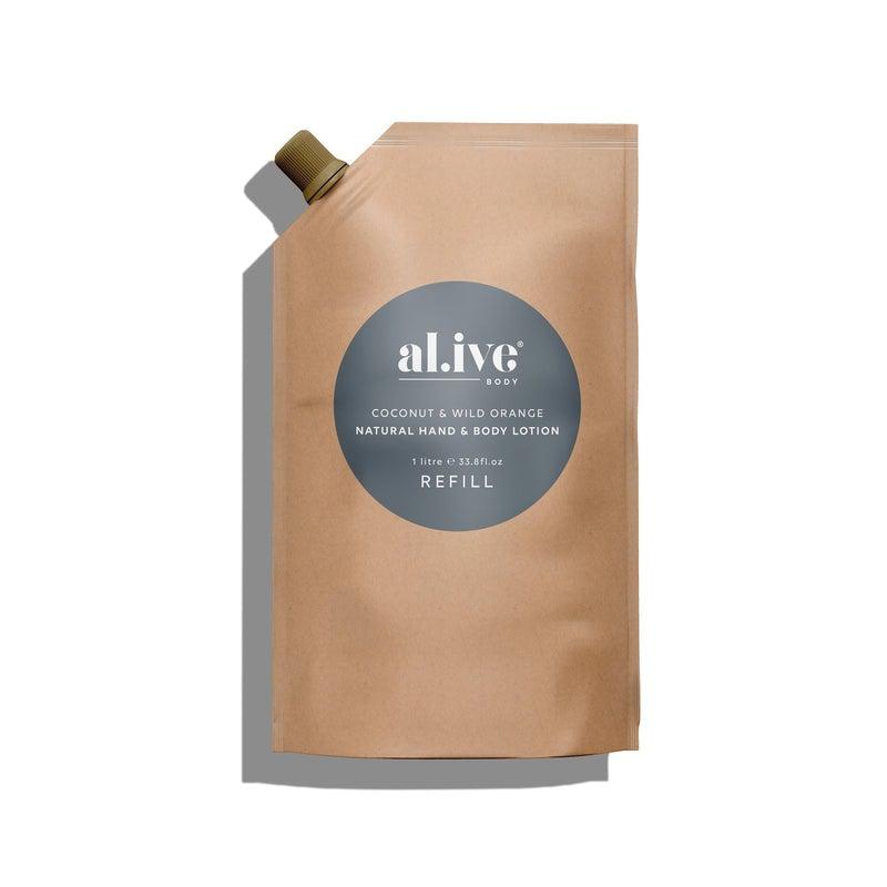 Hand & Body Lotion Refill / Coconut & Wild Orange-Alive Body-Shop At The Hive Ashburton-Lifestyle Store & Online Gifts