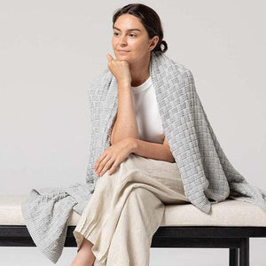 Basket Weave Throw / Dove-Indus Design-Shop At The Hive Ashburton-Lifestyle Store & Online Gifts